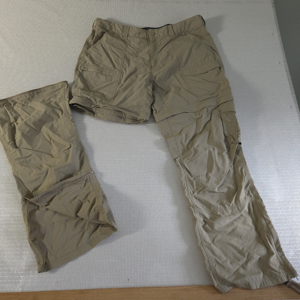 Women's Eastern Mountain Sports  Zip Off To Shorts Cargo Pants Tan 16-R